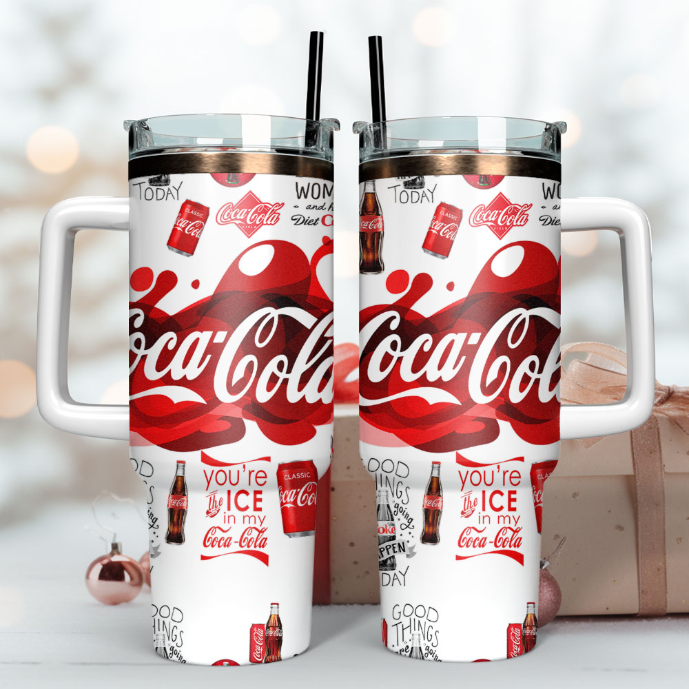 Cocacola Drink Custom Stanley Quencher 40oz Stainless Steel Tumbler With Handle