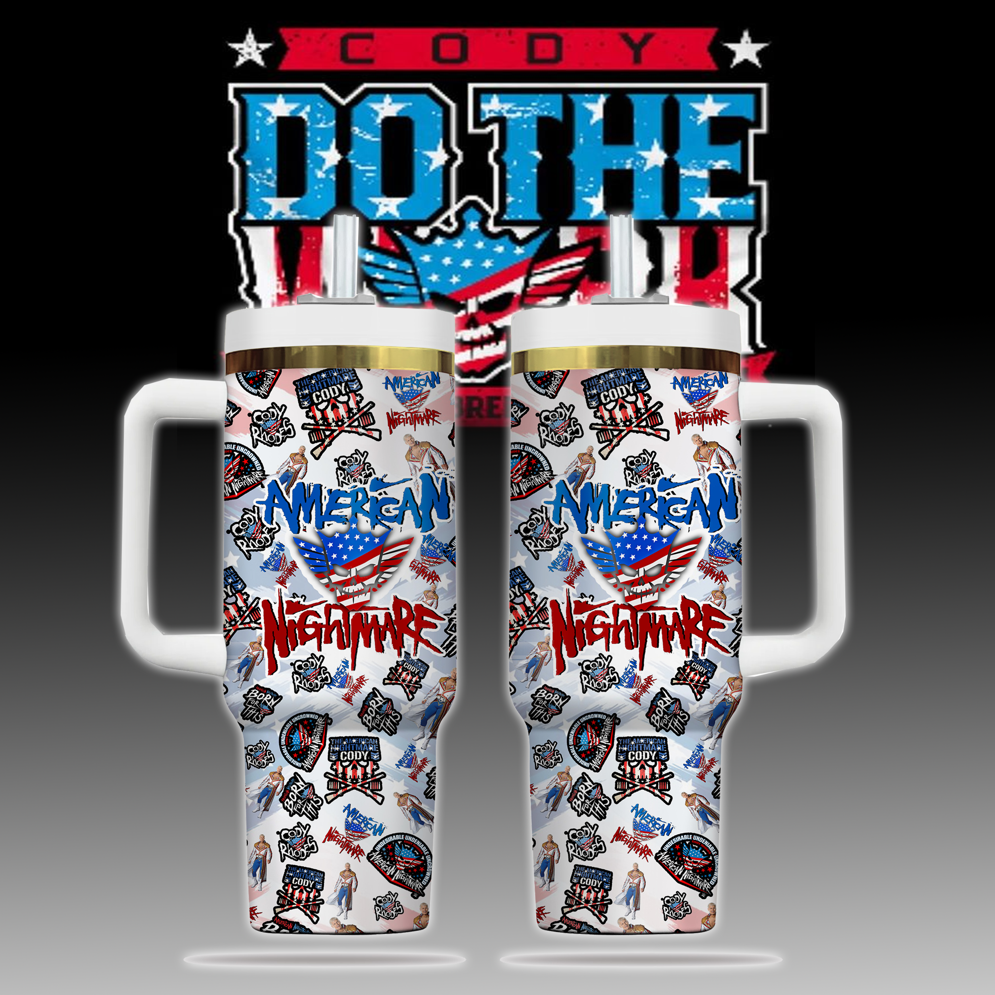 Cody Rhodes Sport Custom Stanley Quencher 40oz Stainless Steel Tumbler With Handle