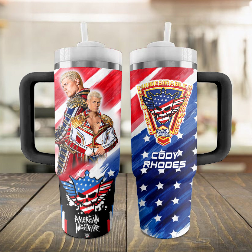 Cody Rhodes Sport Custom Stanley Quencher 40oz Stainless Steel Tumbler With Handle