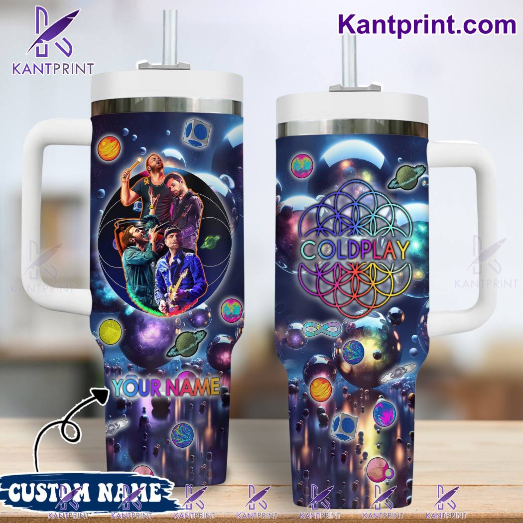 Coldplay Music Custom Stanley Quencher 40oz Stainless Steel Tumbler With Handle