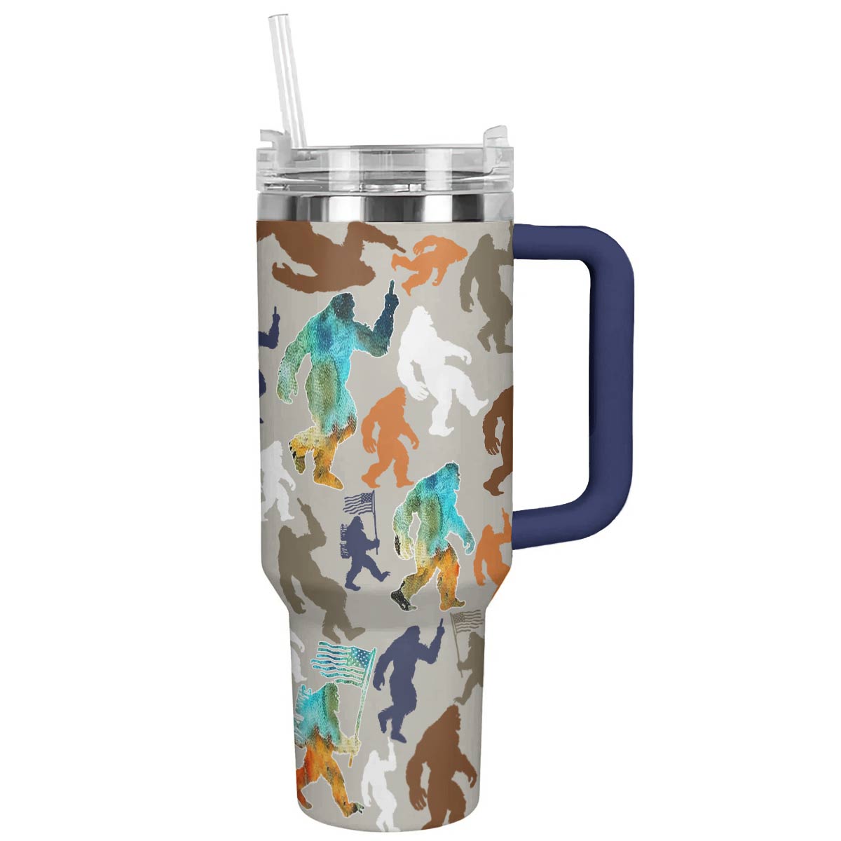 Cool Bigfoot Custom Stanley Quencher 40oz Stainless Steel Tumbler With Handle