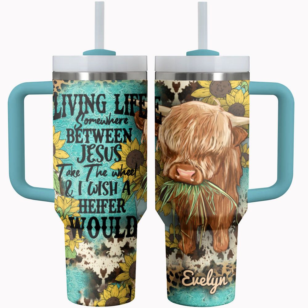 Cow Custom Stanley Quencher 40oz Stainless Steel Tumbler With Handle