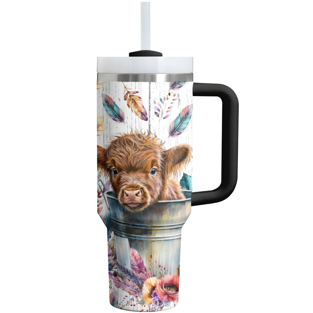 Cow Custom Stanley Quencher 40oz Stainless Steel Tumbler With Handle