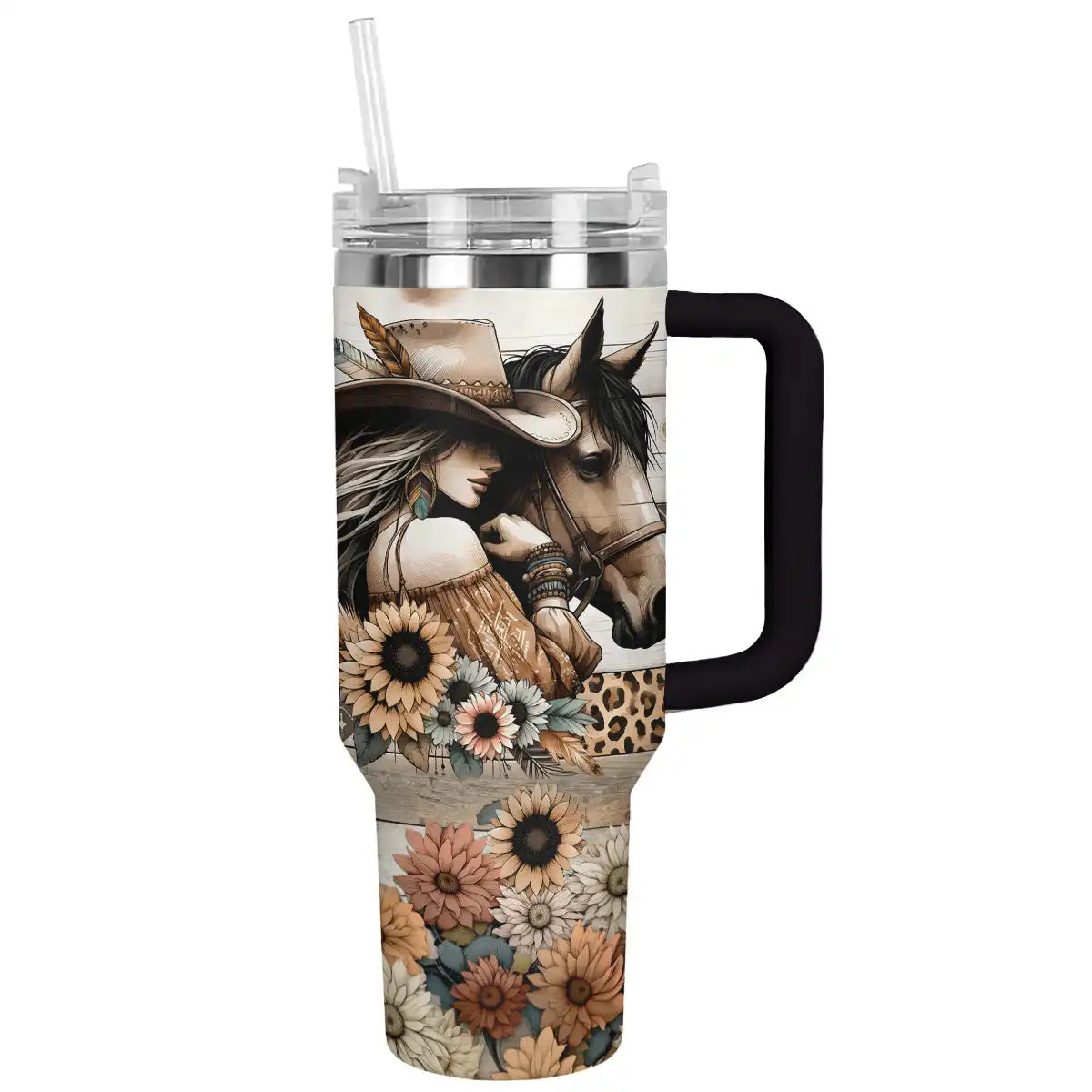 Cow Custom Stanley Quencher 40oz Stainless Steel Tumbler With Handle