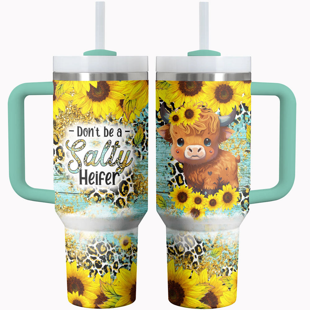 Cow Custom Stanley Quencher 40oz Stainless Steel Tumbler With Handle