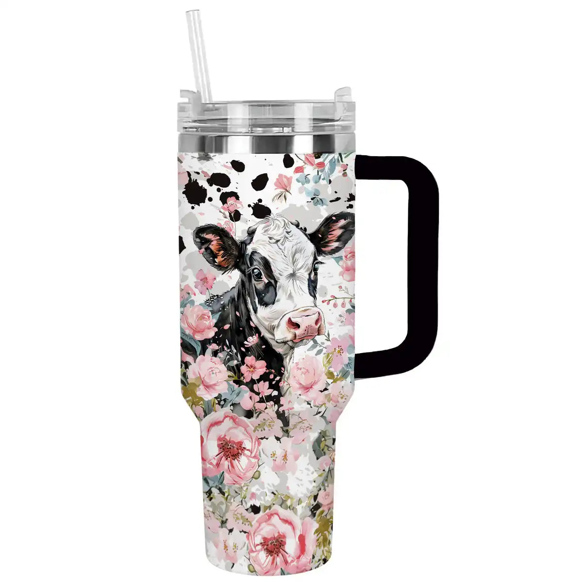 Cow Custom Stanley Quencher 40oz Stainless Steel Tumbler With Handle