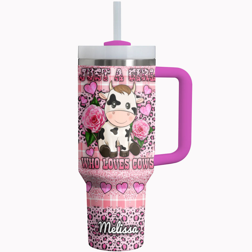 Cow Custom Stanley Quencher 40oz Stainless Steel Tumbler With Handle