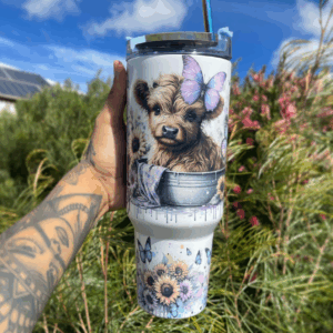 Cow Flower Custom Stanley Quencher 40oz Stainless Steel Tumbler With Handle