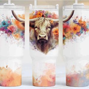 Cow Flower Custom Stanley Quencher 40oz Stainless Steel Tumbler With Handle