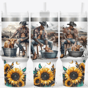 Cowboy Sunflower Custom Stanley Quencher 40oz Stainless Steel Tumbler With Handle