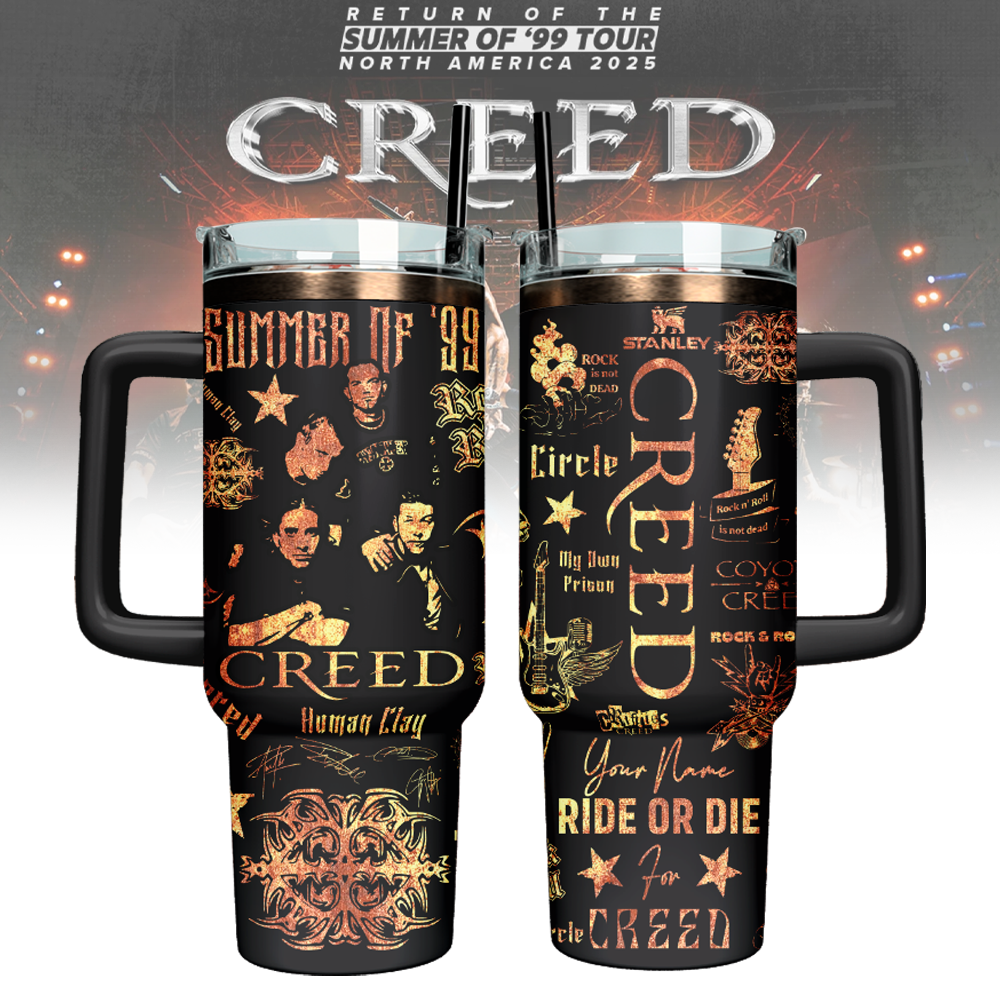 Creed Band Custom Stanley Quencher 40oz Stainless Steel Tumbler With Handle
