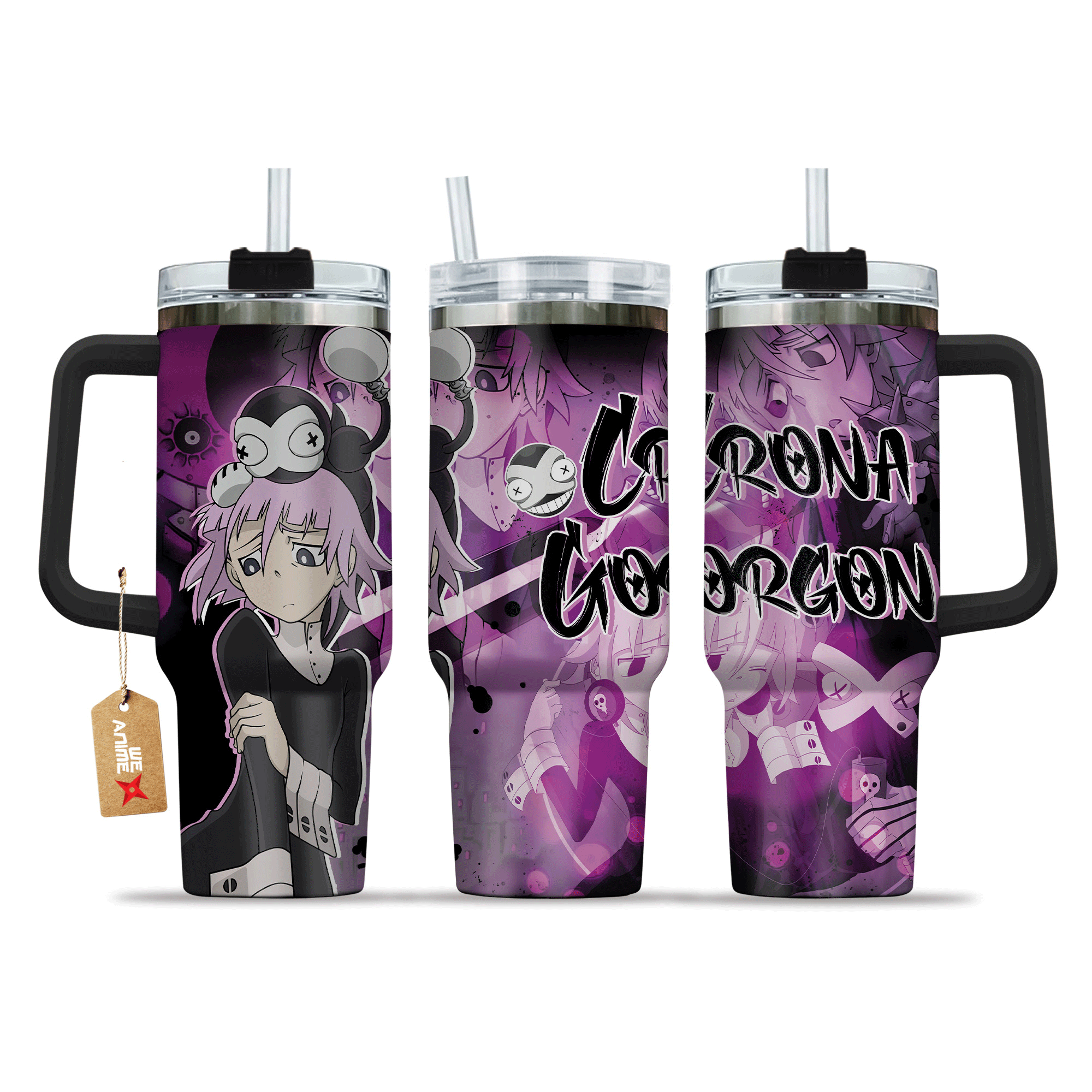 Crona Gorgon Soul Eater Anime Custom Stanley Quencher 40oz Stainless Steel Tumbler With Handle