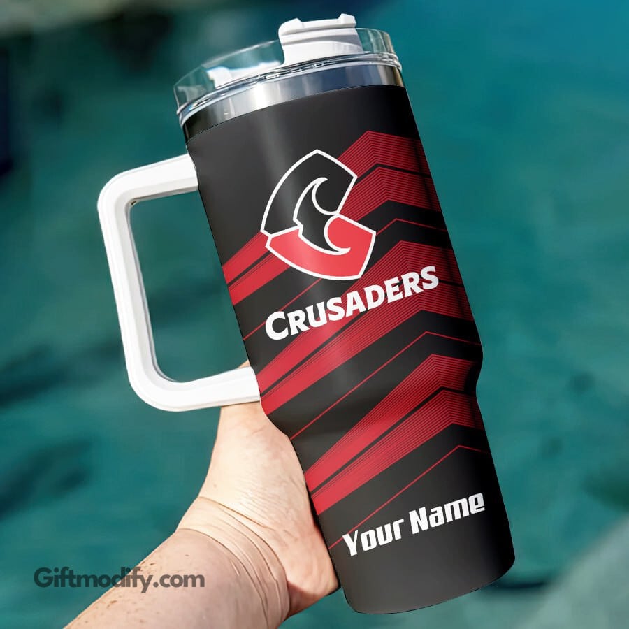 Crusaders Super Rugby Custom Stanley Quencher 40oz Stainless Steel Tumbler With Handle