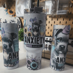 Cute Dog Flower Custom Stanley Quencher 40oz Stainless Steel Tumbler With Handle