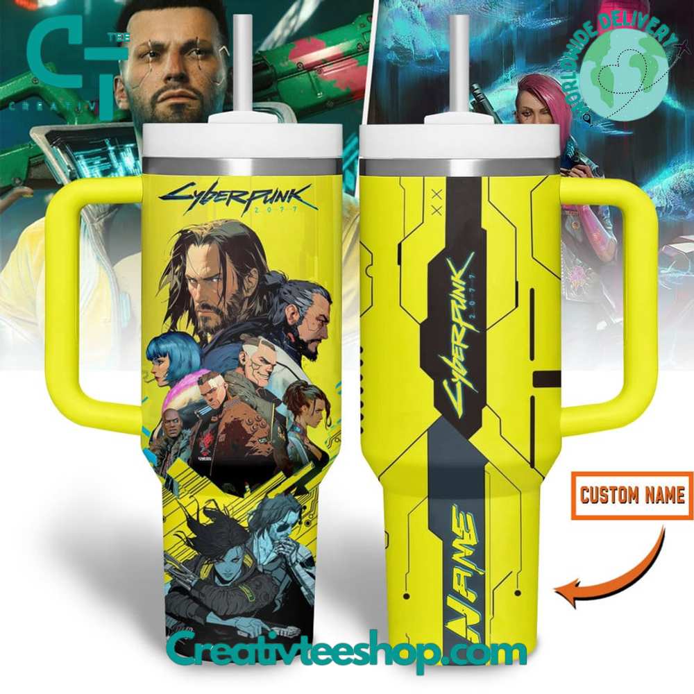 Cyberpunk 2077 Games Custom Stanley Quencher 40oz Stainless Steel Tumbler With Handle