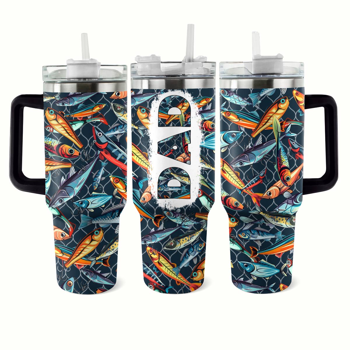 Dad Custom Stanley Quencher 40oz Stainless Steel Tumbler With Handle
