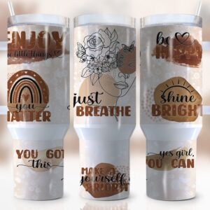 Daily Reminder Affirmations Custom Stanley Quencher 40oz Stainless Steel Tumbler With Handle