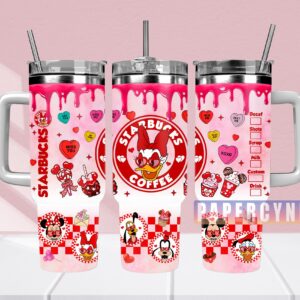 Daisy Duck Custom Stanley Quencher 40oz Stainless Steel Tumbler With Handle