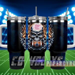 Dallas Cowboys Custom Stanley Quencher 40oz Stainless Steel Tumbler With Handle
