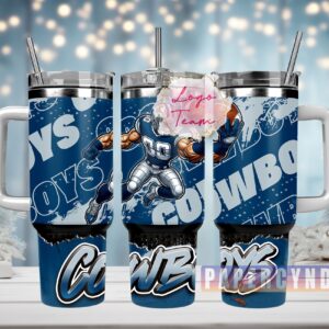 Dallas Cowboys Custom Stanley Quencher 40oz Stainless Steel Tumbler With Handle