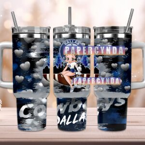 Dallas Cowboys Custom Stanley Quencher 40oz Stainless Steel Tumbler With Handle