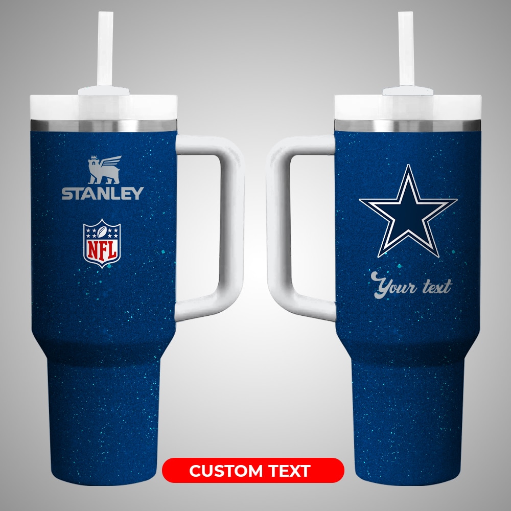 Dallas Cowboys NFL Custom Stanley Quencher 40oz Stainless Steel Tumbler With Handle