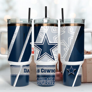 Dallas Cowboys NFL Custom Stanley Quencher 40oz Stainless Steel Tumbler With Handle
