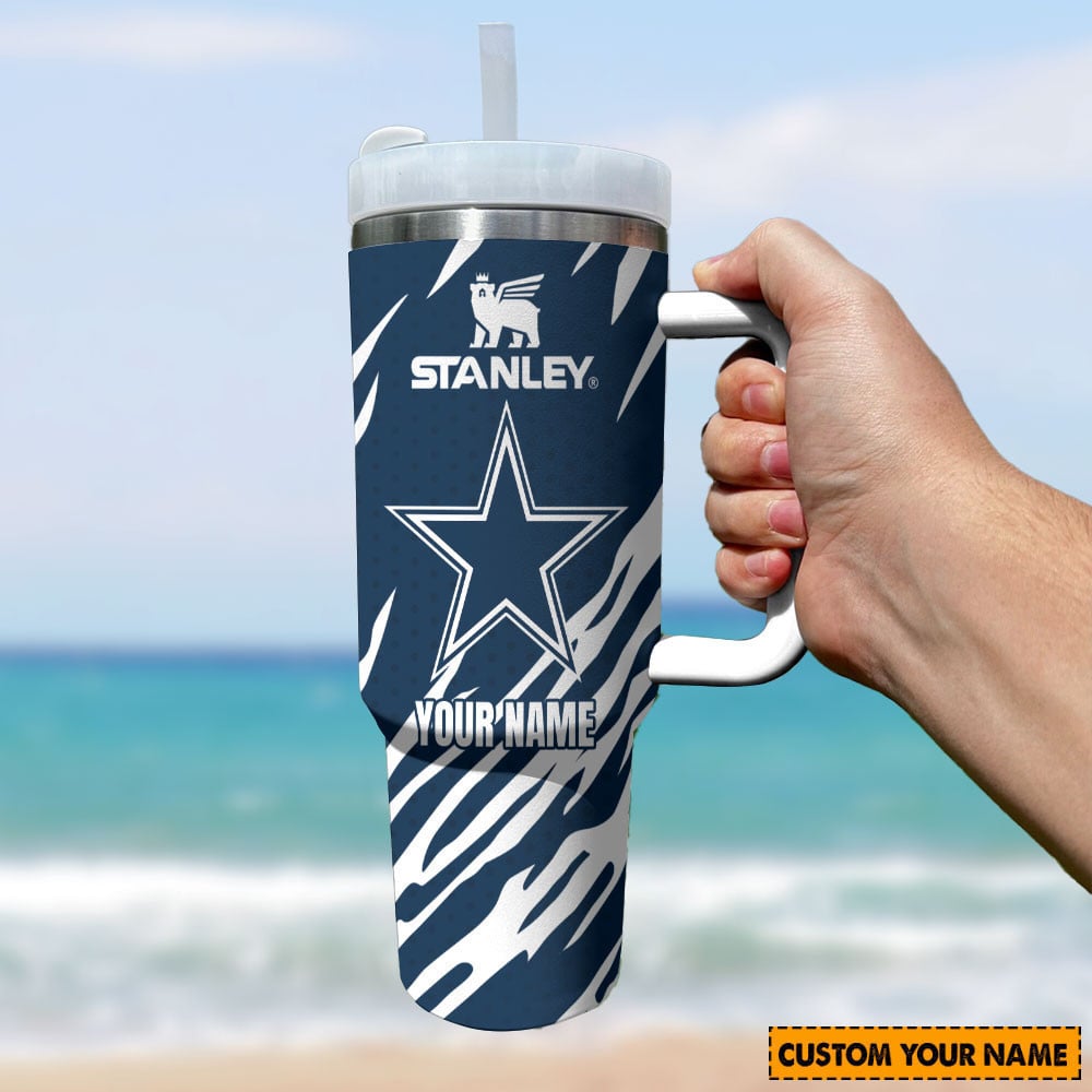 Dallas Cowboys NFL Custom Stanley Quencher 40oz Stainless Steel Tumbler With Handle