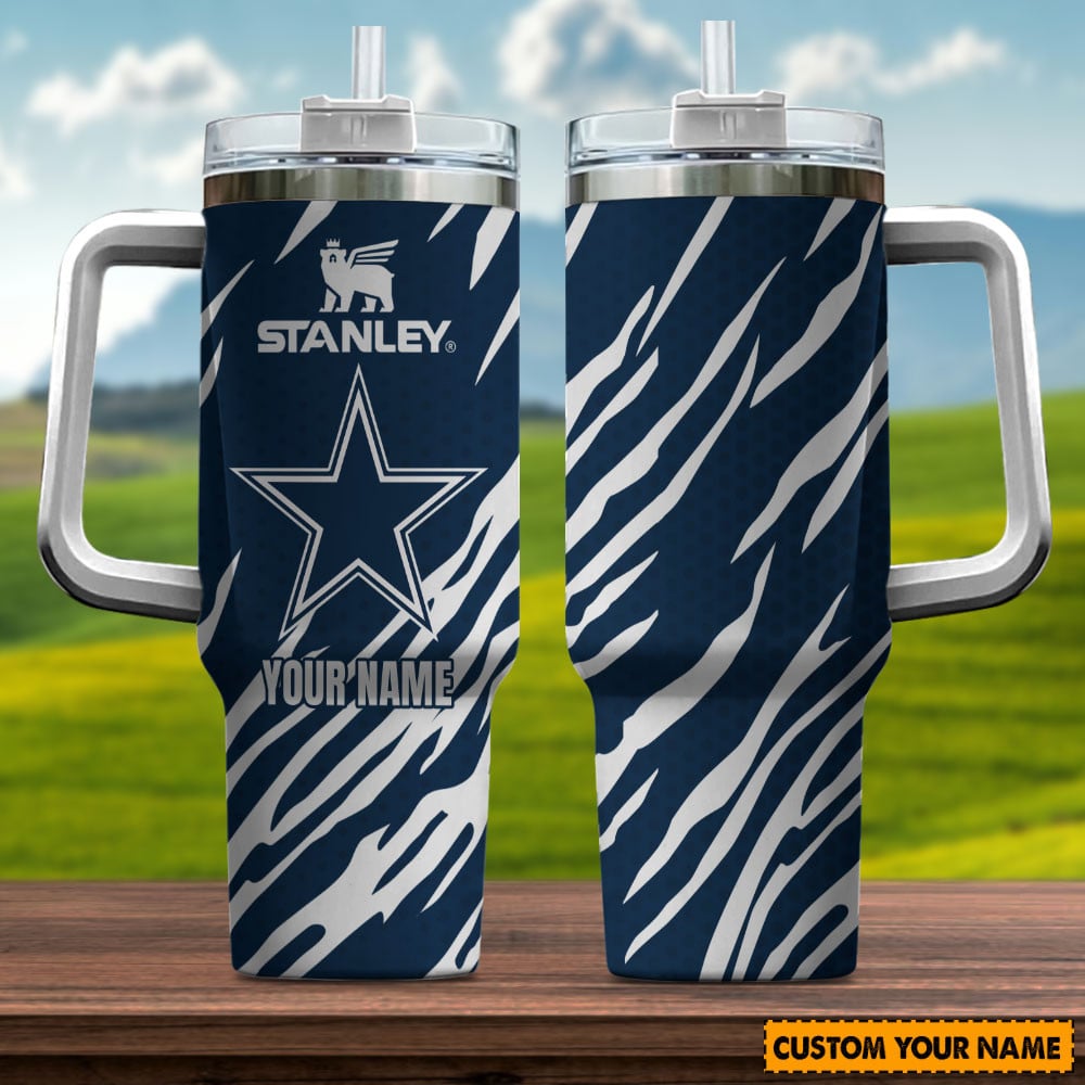 Dallas Cowboys NFL Custom Stanley Quencher 40oz Stainless Steel Tumbler With Handle