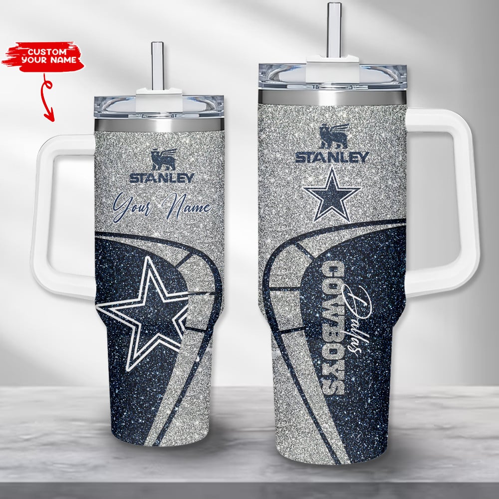 Dallas Cowboys NFL Custom Stanley Quencher 40oz Stainless Steel Tumbler With Handle