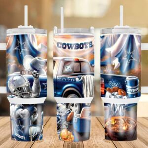 Dallas Cowboys NFL Custom Stanley Quencher 40oz Stainless Steel Tumbler With Handle