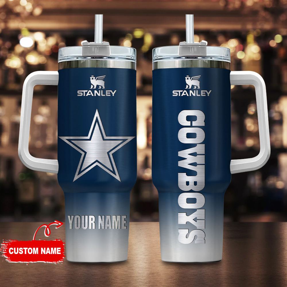 Dallas Cowboys NFL Custom Stanley Quencher 40oz Stainless Steel Tumbler With Handle