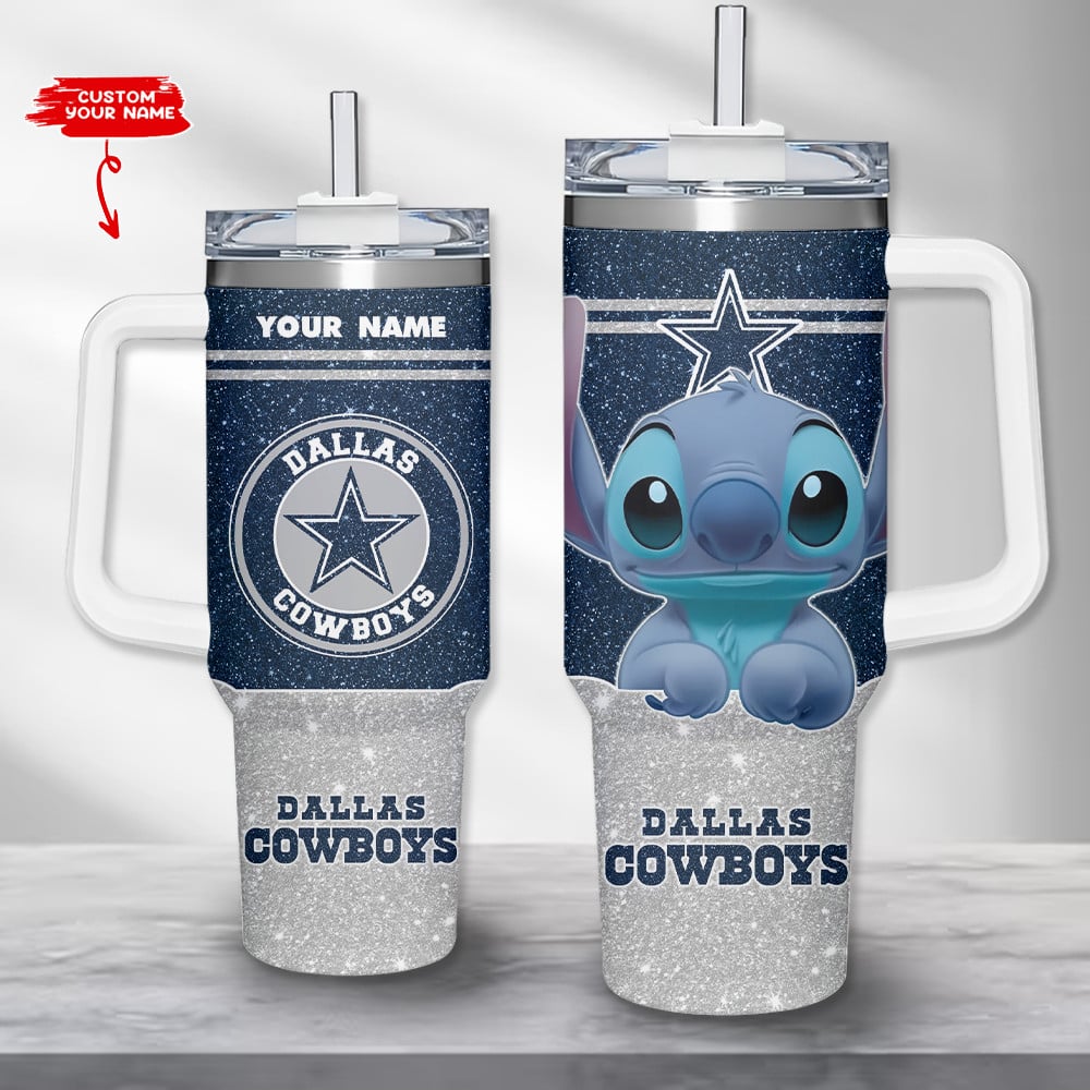 Dallas Cowboys NFL Custom Stanley Quencher 40oz Stainless Steel Tumbler With Handle