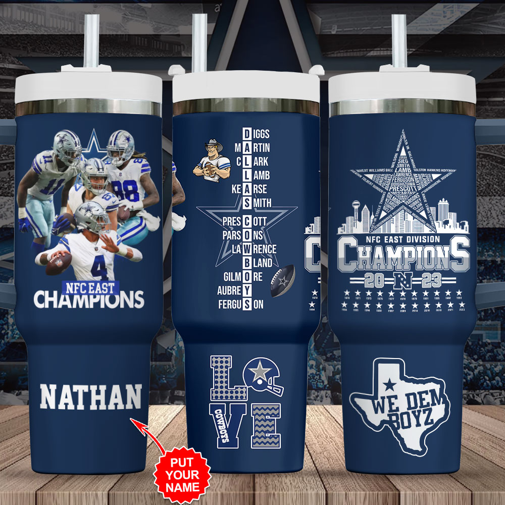 Dallas Cowboys NFL Custom Stanley Quencher 40oz Stainless Steel Tumbler With Handle
