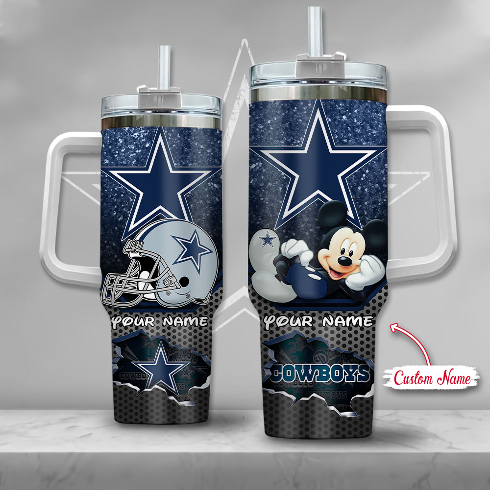 Dallas Cowboys NFL Custom Stanley Quencher 40oz Stainless Steel Tumbler With Handle