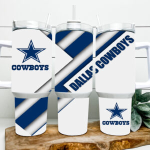 Dallas Cowboys NFL Custom Stanley Quencher 40oz Stainless Steel Tumbler With Handle