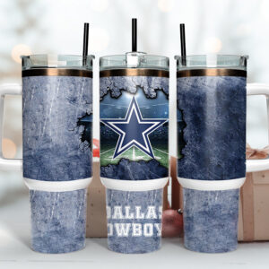 Dallas Cowboys NFL Custom Stanley Quencher 40oz Stainless Steel Tumbler With Handle