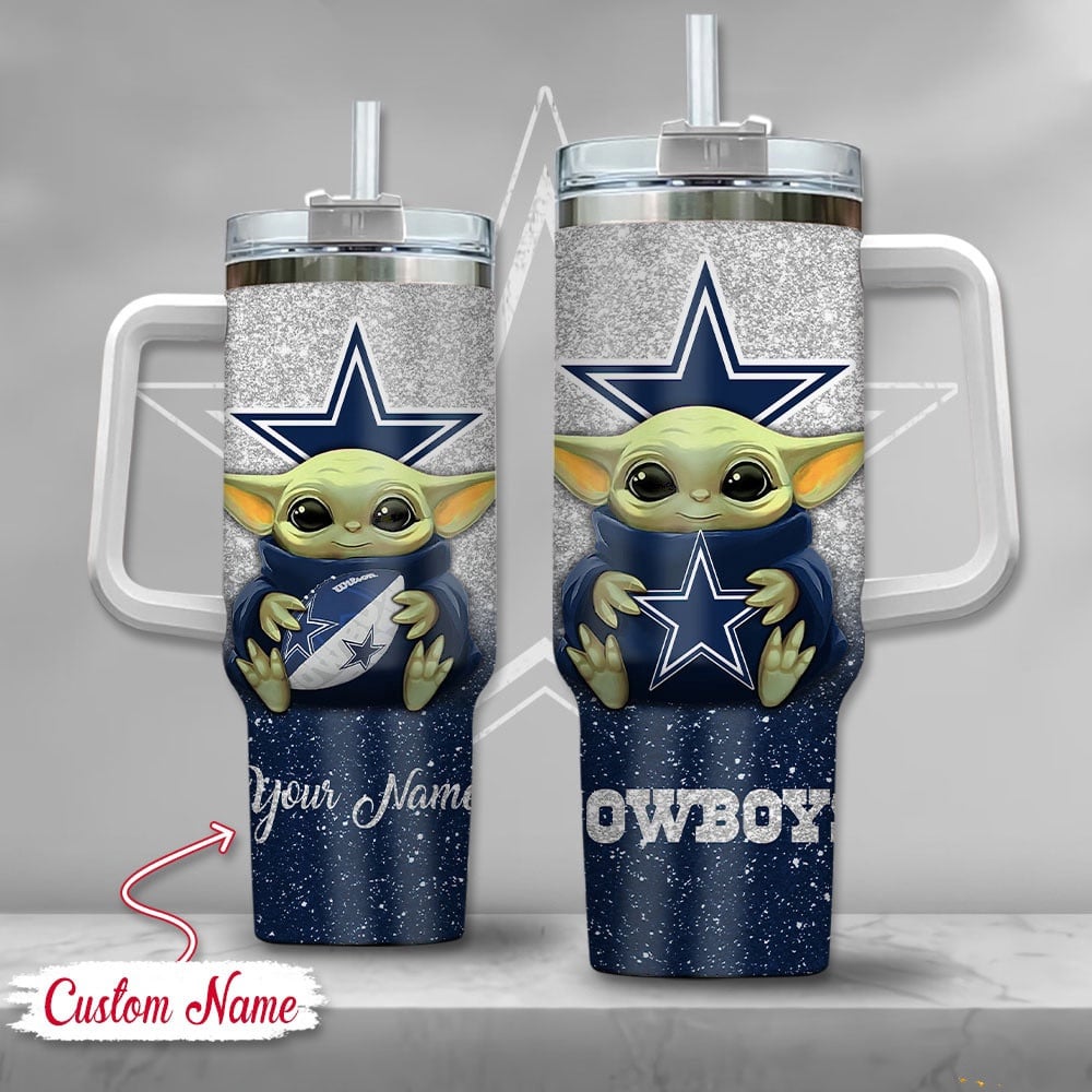 Dallas Cowboys NFL Custom Stanley Quencher 40oz Stainless Steel Tumbler With Handle