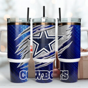 Dallas Cowboys NFL Custom Stanley Quencher 40oz Stainless Steel Tumbler With Handle