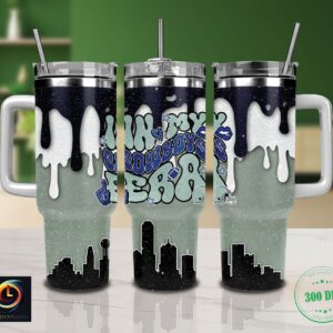 Dallas Cowboys NFL Glitter Custom Stanley Quencher 40oz Stainless Steel Tumbler With Handle