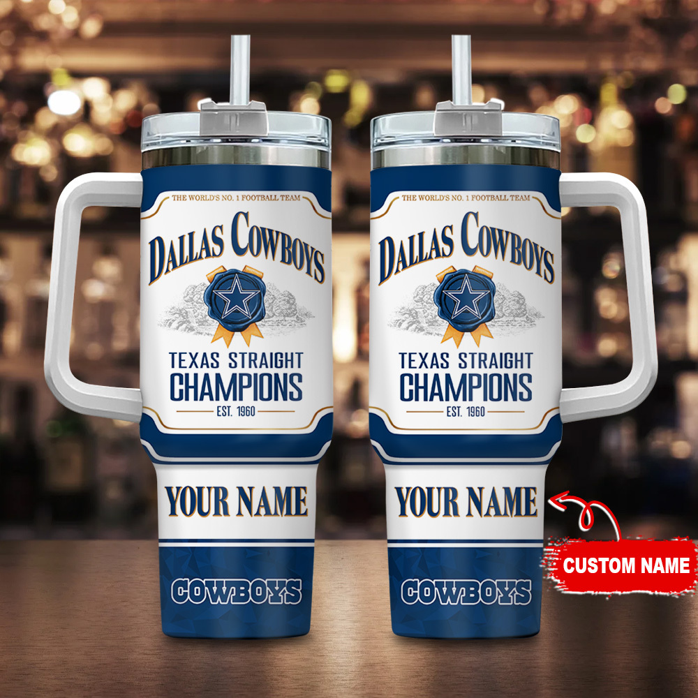 Dallas Cowboys NFL Jim Beam Custom Stanley Quencher 40oz Stainless Steel Tumbler With Handle