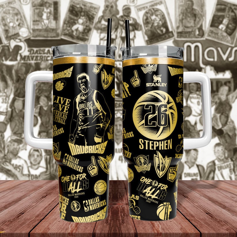 Dallas Mavericks NBA Custom Stanley Quencher 40oz Stainless Steel Tumbler With Handle