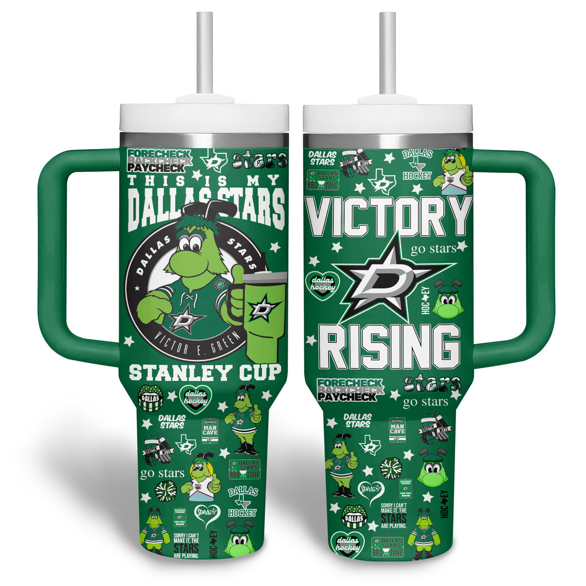 Dallas Stars NHL Custom Stanley Quencher 40oz Stainless Steel Tumbler With Handle