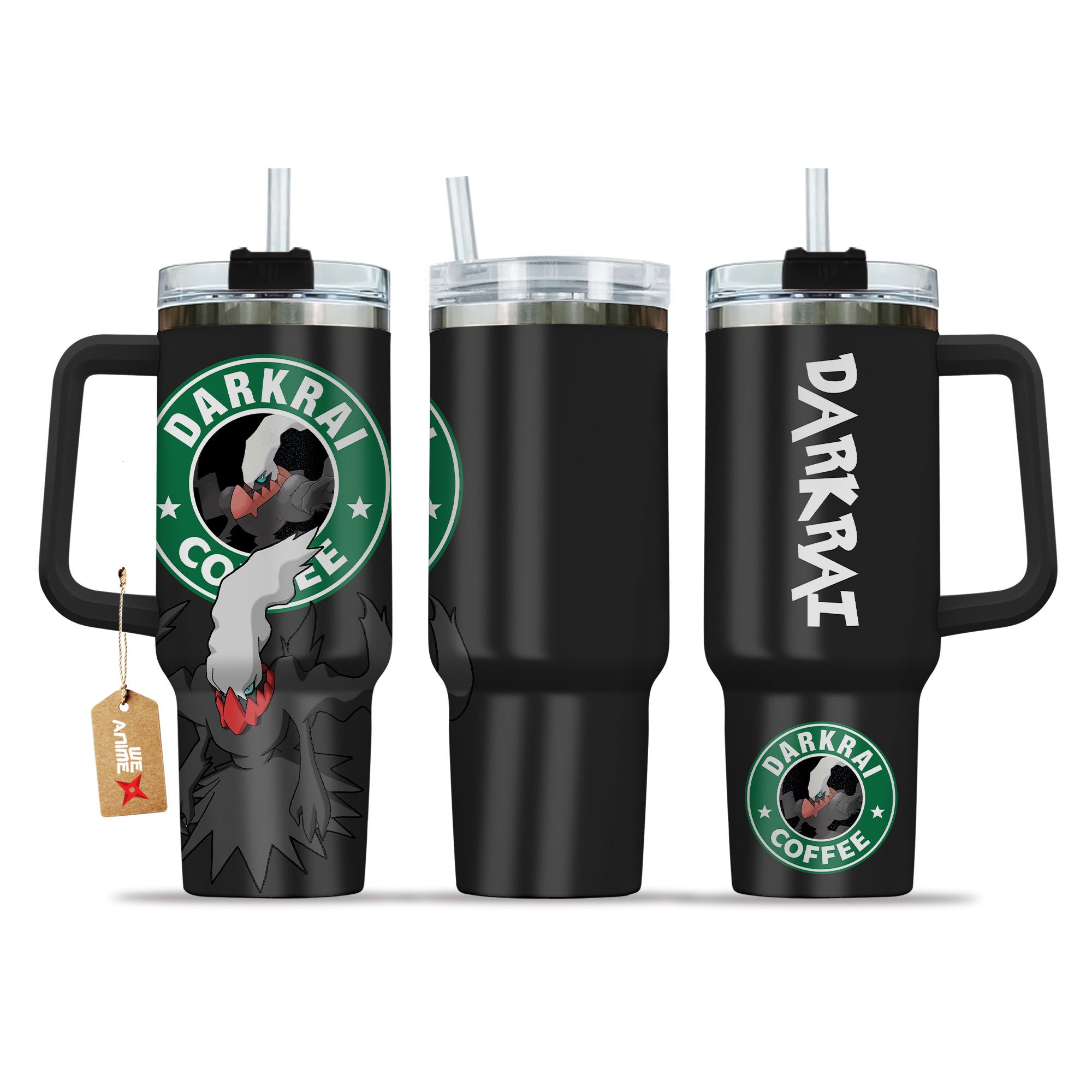 Darkrai Coffee Pokemon Anime Custom Stanley Quencher 40oz Stainless Steel Tumbler With Handle