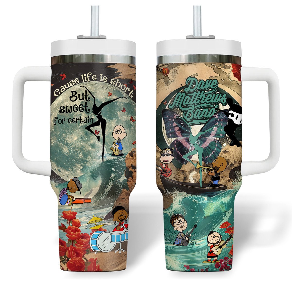 Dave Matthews Band Music Custom Stanley Quencher 40oz Stainless Steel Tumbler With Handle