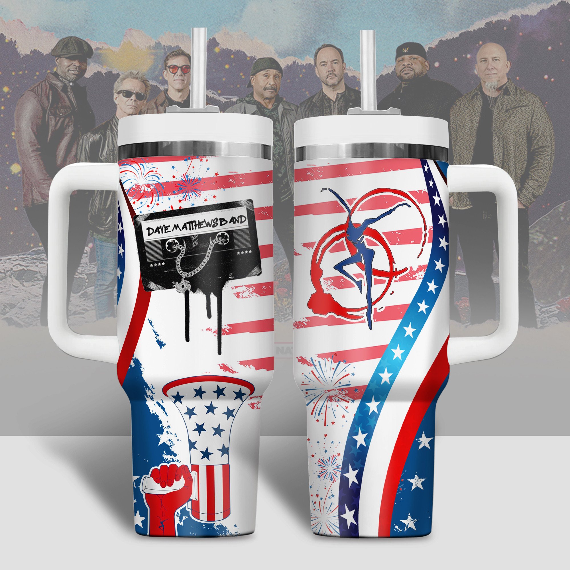 Dave Matthews Band Music Custom Stanley Quencher 40oz Stainless Steel Tumbler With Handle