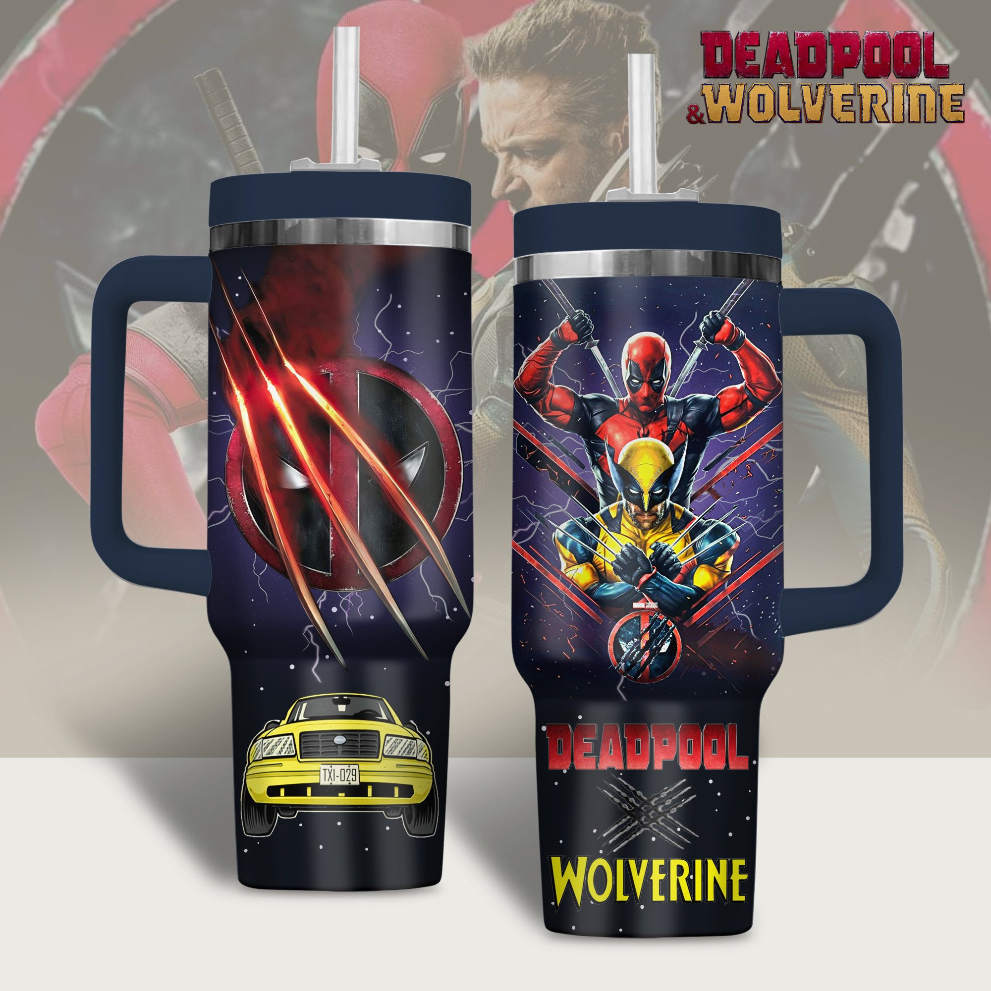 Deadpool Movies Custom Stanley Quencher 40oz Stainless Steel Tumbler With Handle