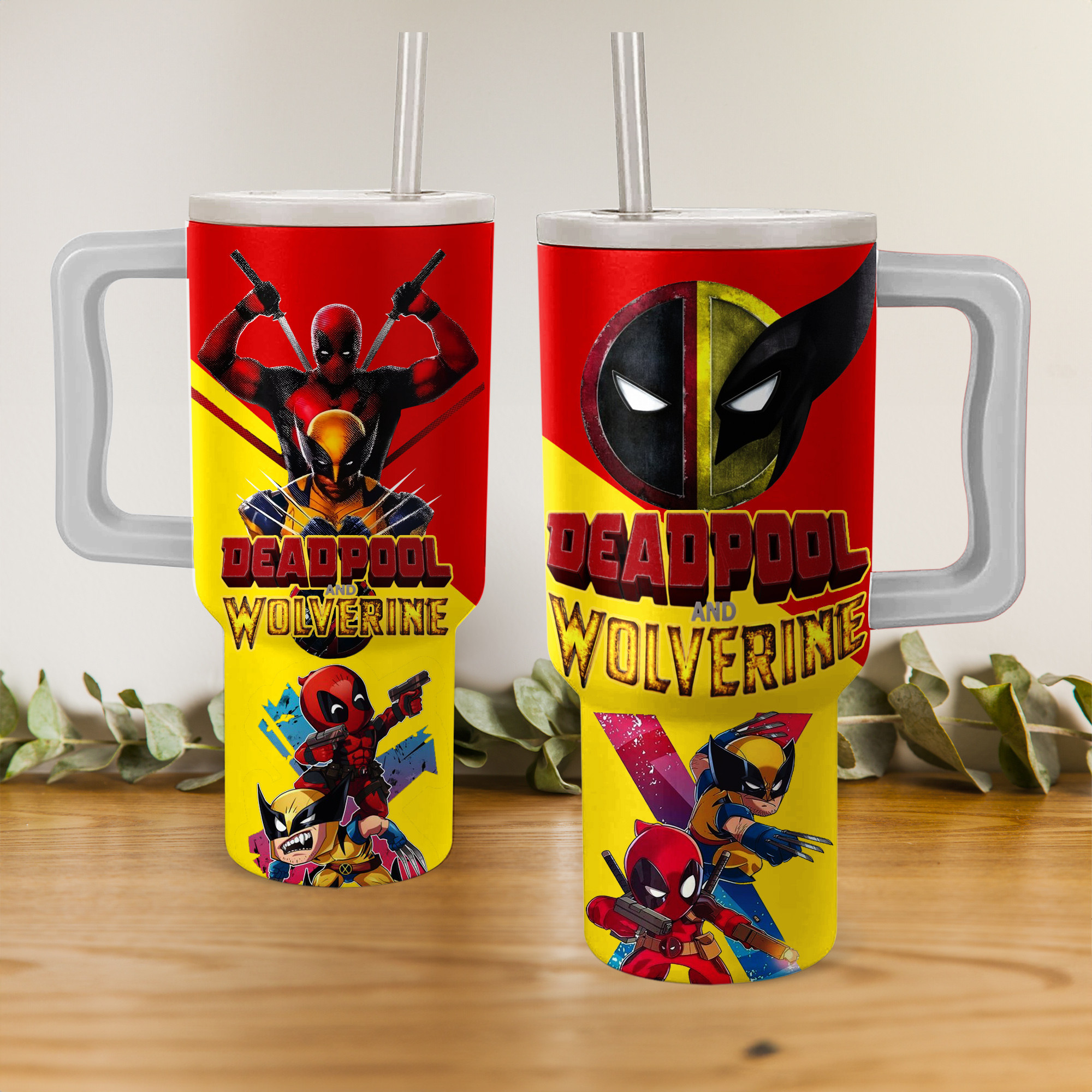 Deadpool Movies Custom Stanley Quencher 40oz Stainless Steel Tumbler With Handle