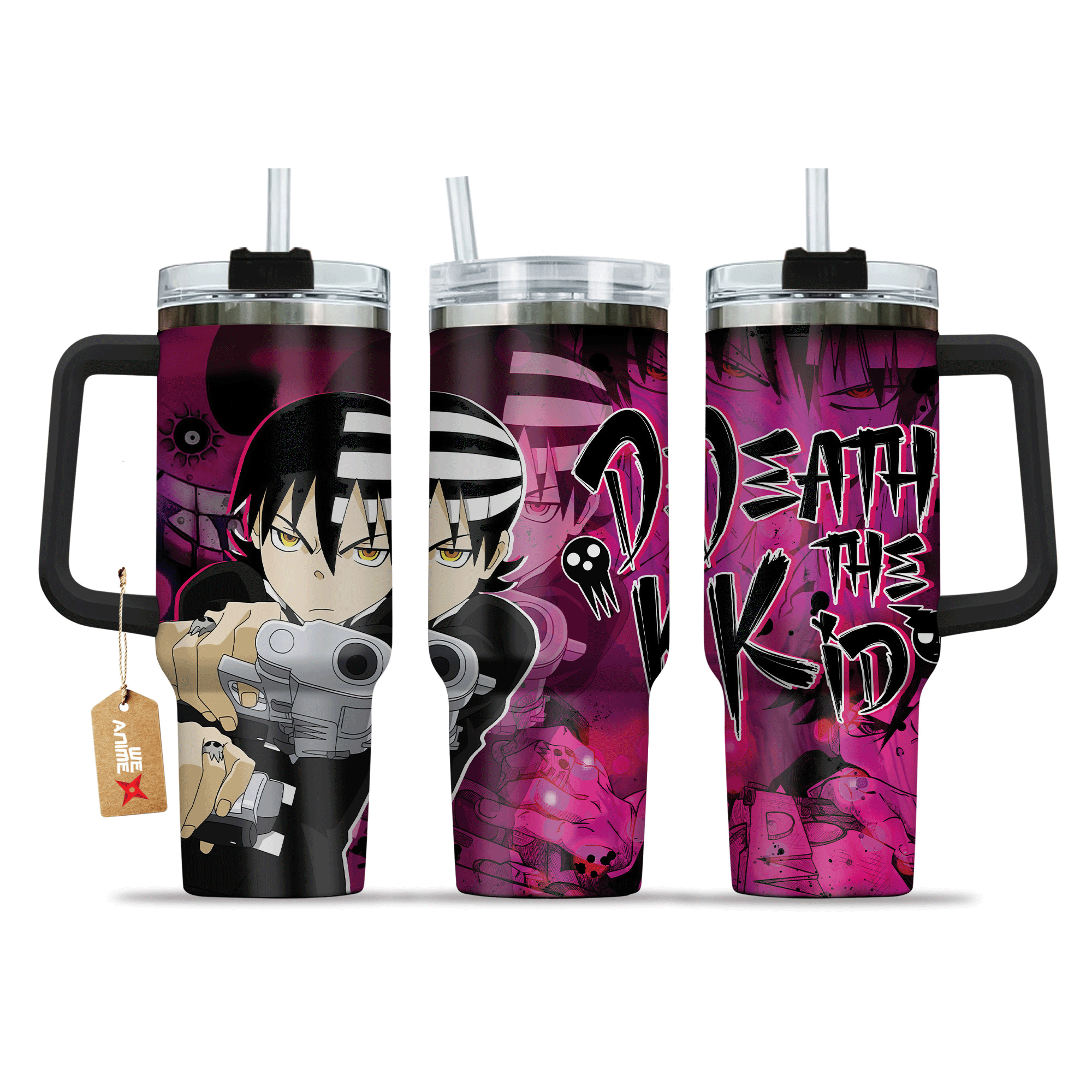 Death The Kid Soul Eater Anime Custom Stanley Quencher 40oz Stainless Steel Tumbler With Handle