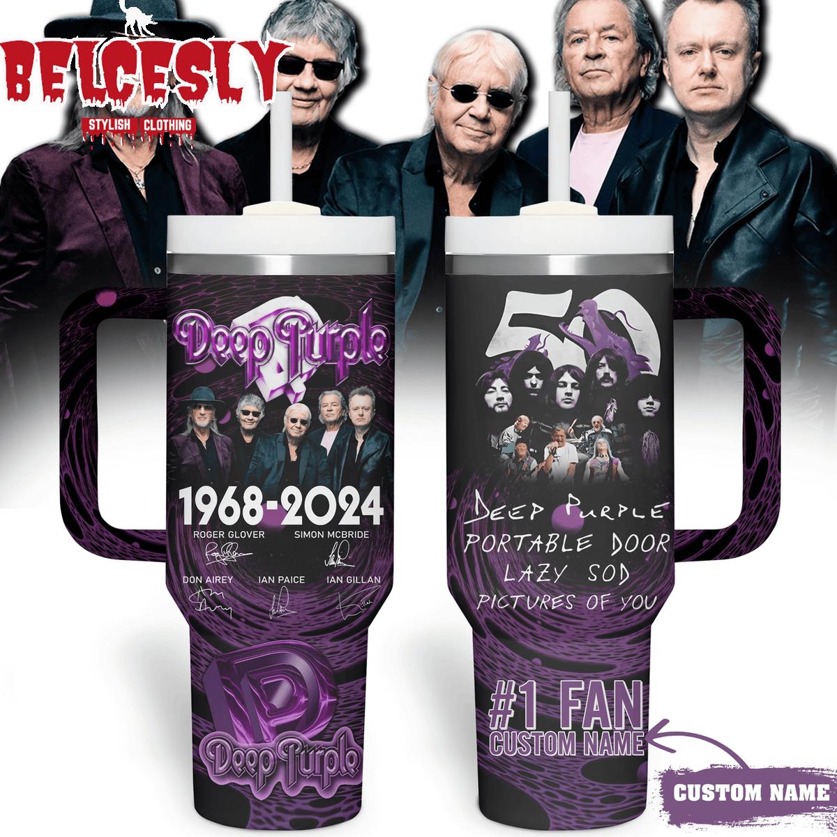 Deep Purple Music Custom Stanley Quencher 40oz Stainless Steel Tumbler With Handle